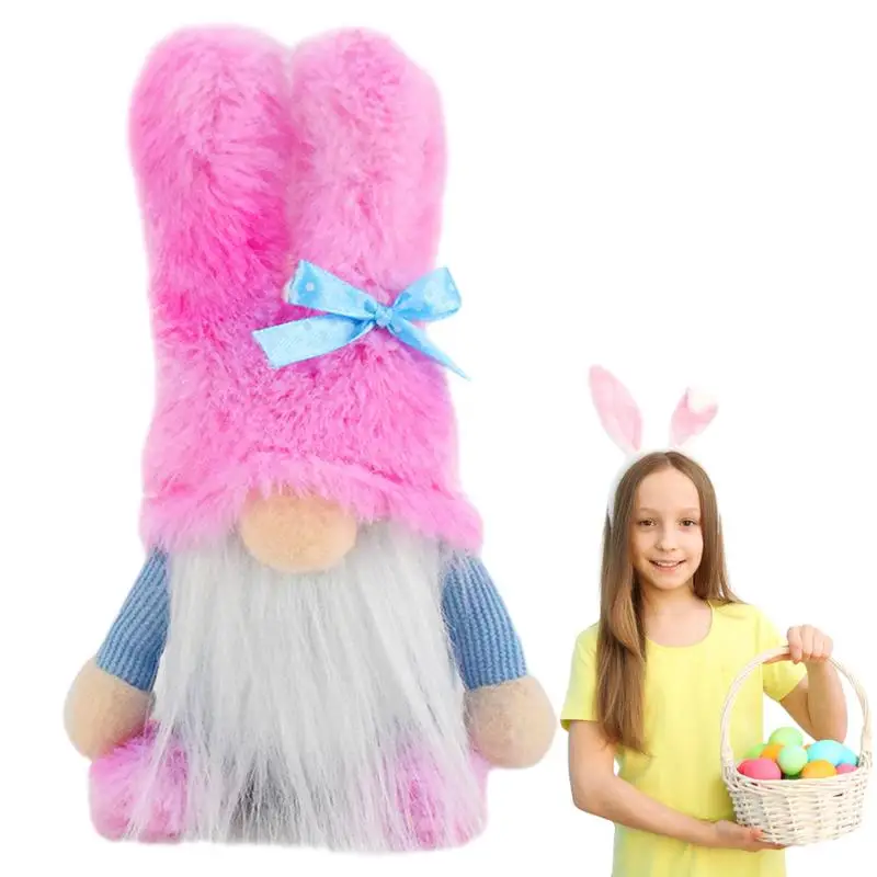 

Easter Stuffed Gnomes Cute Rabbit Easter Gnomes 13.7inch Plush Bunny Gnomes Doll Tabletop Ornament Easter Tiered Tray