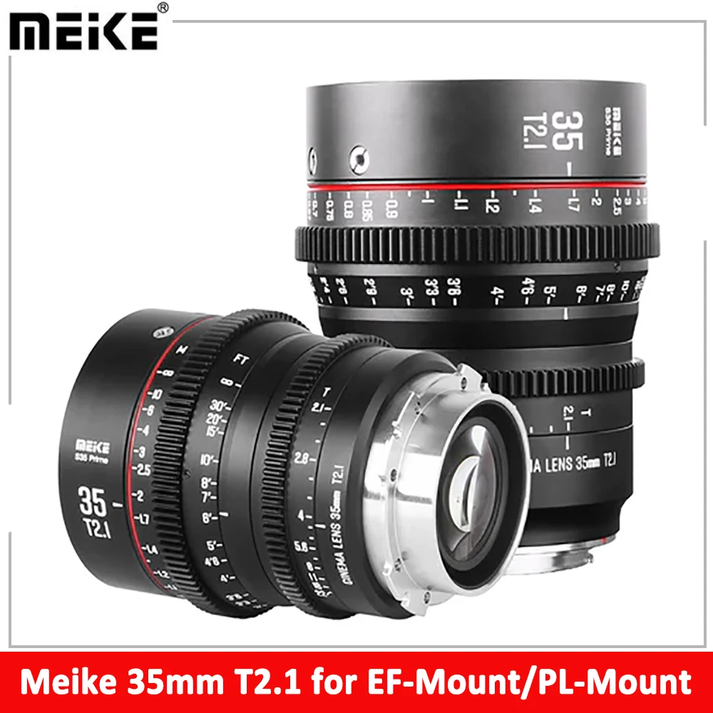Meike 35Mm T2.1 Per Sistemi Di Telecamere Cinematografiche Con Telaio Super 35, Komodo Rosso, Bmpcc6K, Bmpcc6K Pro,Z Cam S6, Canon C70 Per Ef/Pl-Mount
