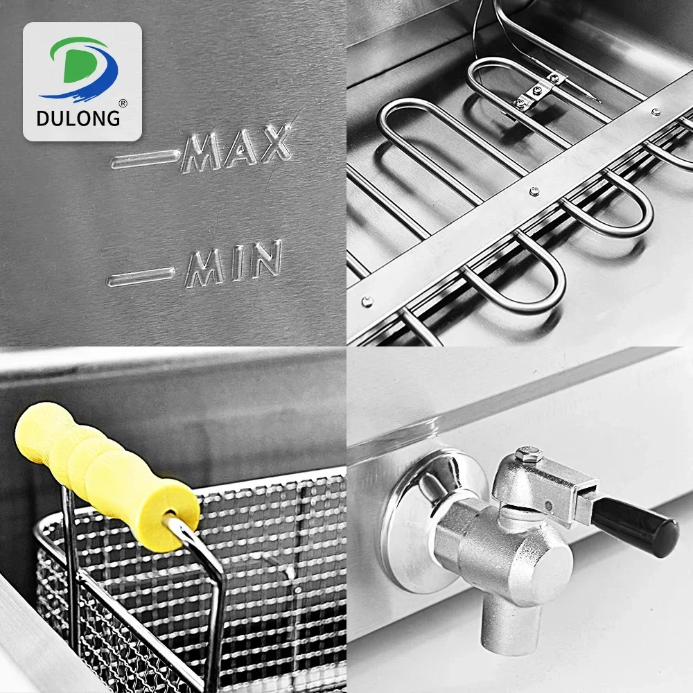 Big Capacity Commercial Electric Deep Fryer With Multi-function Cooking Snacks 30 Liters Oil Tank