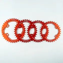 High-Performance MTB Asymmetrical Chainring with Narrow Wide Teeth, Available in 32T/34T/36T/38T - 34t (Red)
