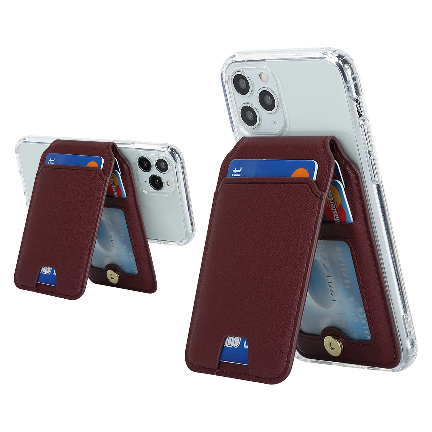 Versatile Magnetic PU Leather Phone Card Wallet