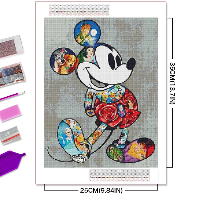 5D Diamond Painting Mickey Mouse Retro and Today Kit