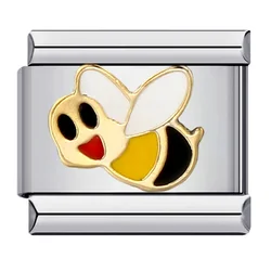 Vibrant Y2K - Inspired Butterfly, Ladybird, and Bee Charm Bracelet Links - Stainless Steel (BROWN)