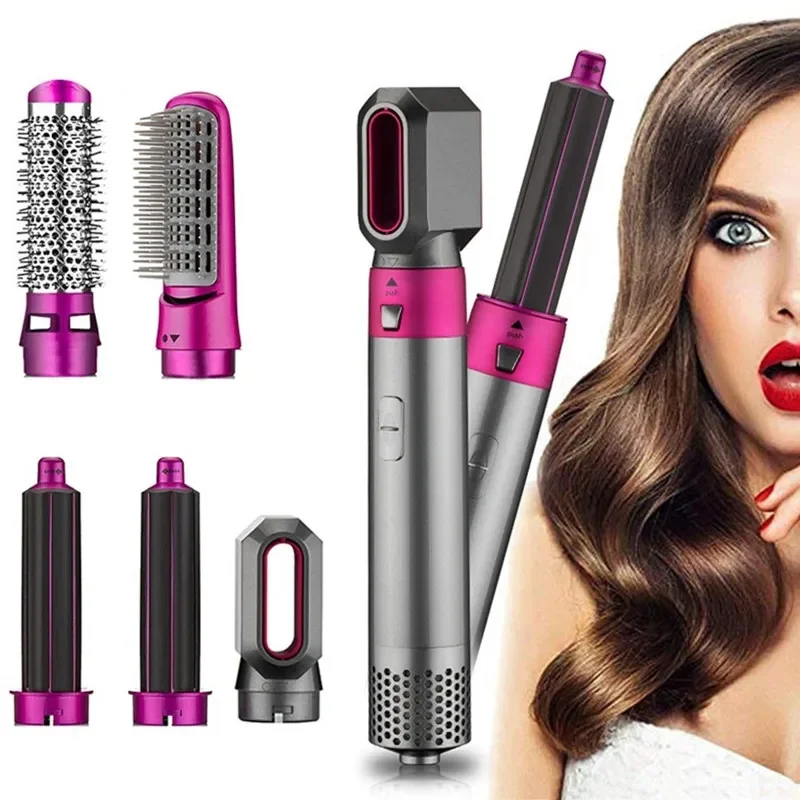 Five-In-One hair roller automatic suction dry and wet use straight hair comb blow dryer domestic appliances