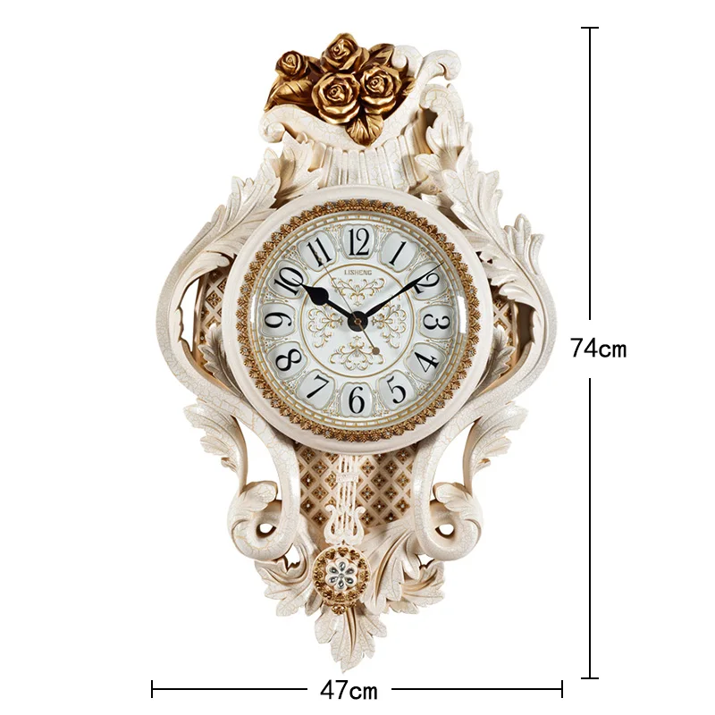 Oversized Swing Mute Wall Clock 3D Engraving Retro Minimalist Clocks A  