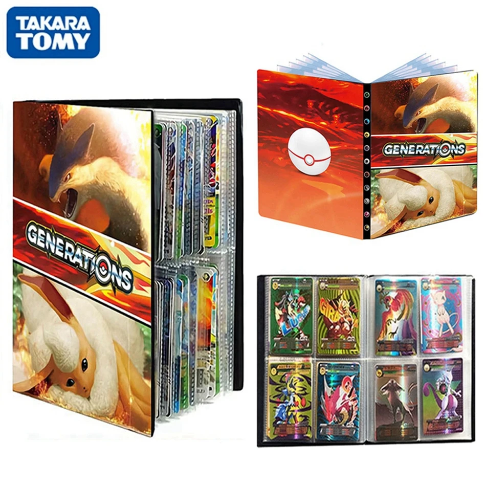 TAKARA TOMY-포켓몬 카드 앨범 북 애니메이션 만화 포켓몬 수집가 게임 카드, GX VMAX 폴더 홀더, 멋진 장난감, 어린이 선물, 240 피스
