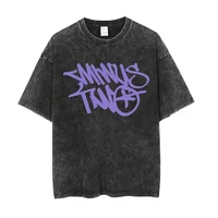 Minus Two T Shirt For Summer Casual Men Women Oversized Loose T-shirt Y2k Fashion Hip Hop Streetwear Top Black Retro Cotton Tees 2