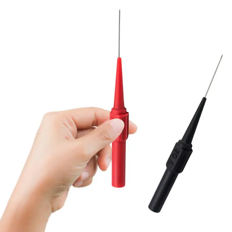 

2pcs Insulation Piercing Needle Non-destructive Multimeter Test Probes Red Black Safety Test Probe Pins For Auto Repair Diagnose