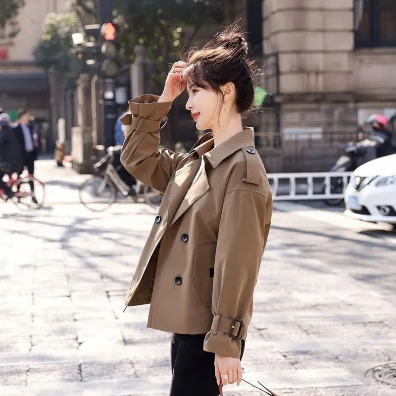 Short Windbreaker Jacket For Women Spring 2024 New Small Stature British Style Temperament Jacket Versatile Casual top Commuting