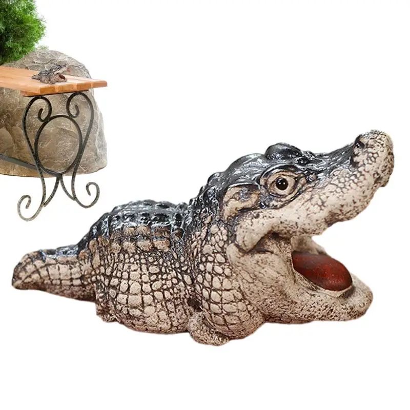 

Crocodile Sculpture Crocodile Miniature Figurines Vintage Mini Alligator Statue Desk Ornaments Tea Pet Accessories Home Decor