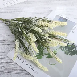 Elegant Artificial Lavender and White Floral Bouquet for Home and Event Décor (White)