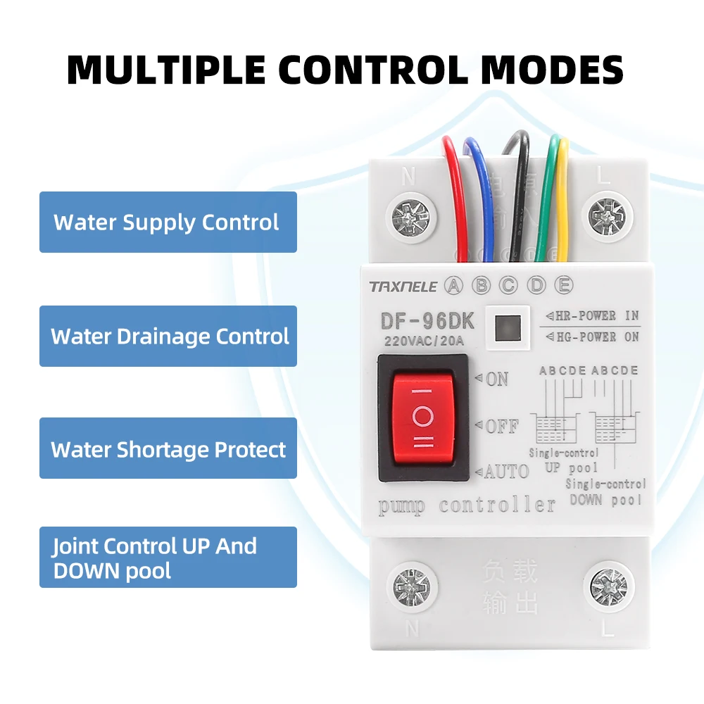 Water Level Controller Switch Liquid Level Sensor Pump Controller 20A 220V DF-96D