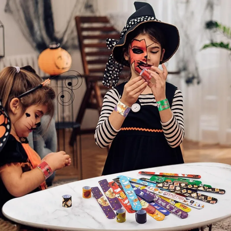 Halloween Clap Bracelet Colorful Interesting PVC Snap Bracelets High Quality Christmas Party Supplies Festival Carnival Props