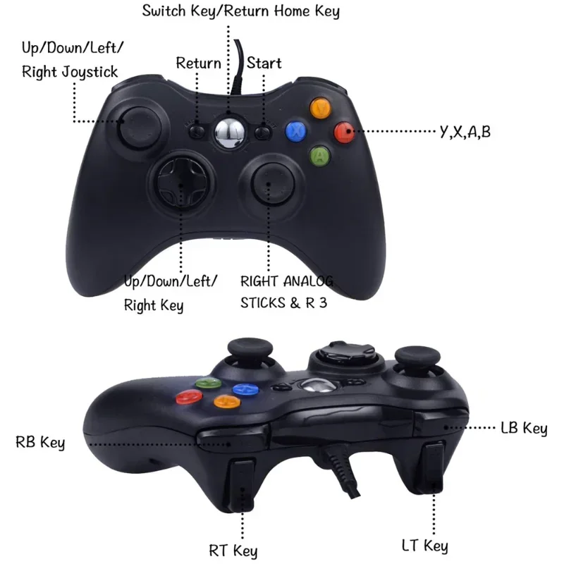 Xbox 360 Ʈѷ USB  Ʈѷ, PC ڵ ̽ƽ  е,  Ʈ Xbox