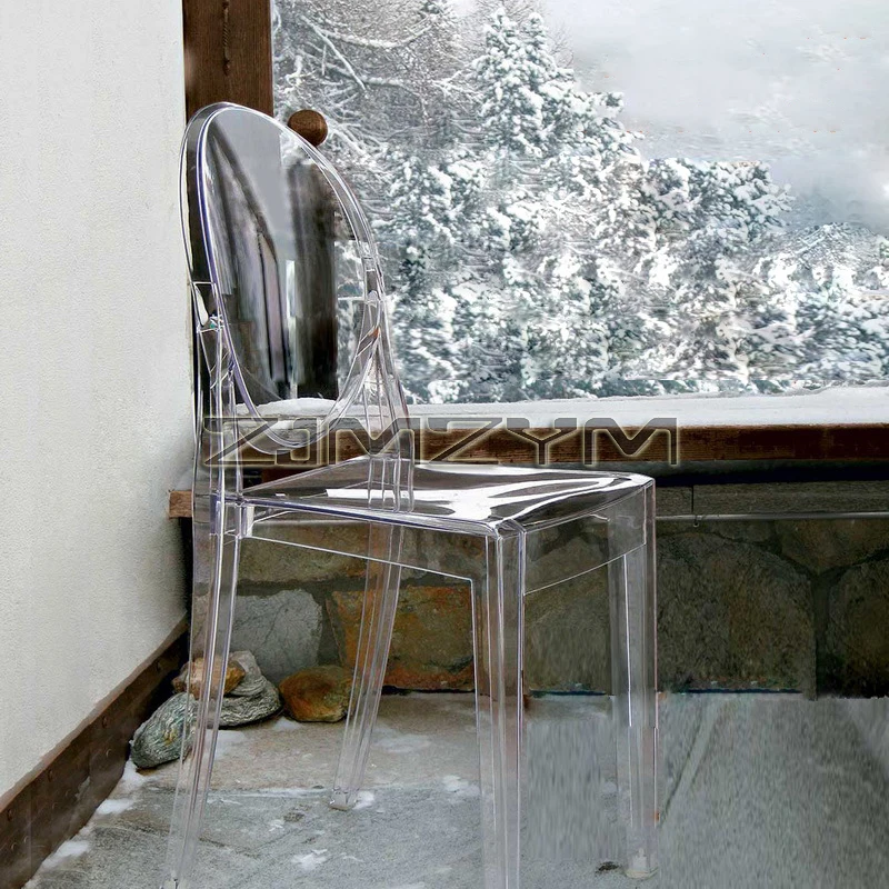Leisure Chair Transparent Dining Acrylic Chair Multicolor Plastic Cosmetic Furniture Backrest
