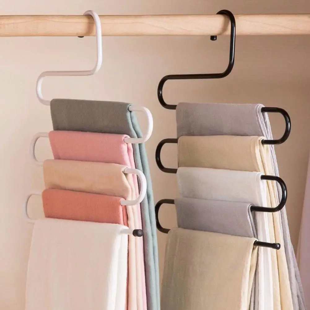 5LayersIronClothesHangersSShapePantsStorageHangersClothes