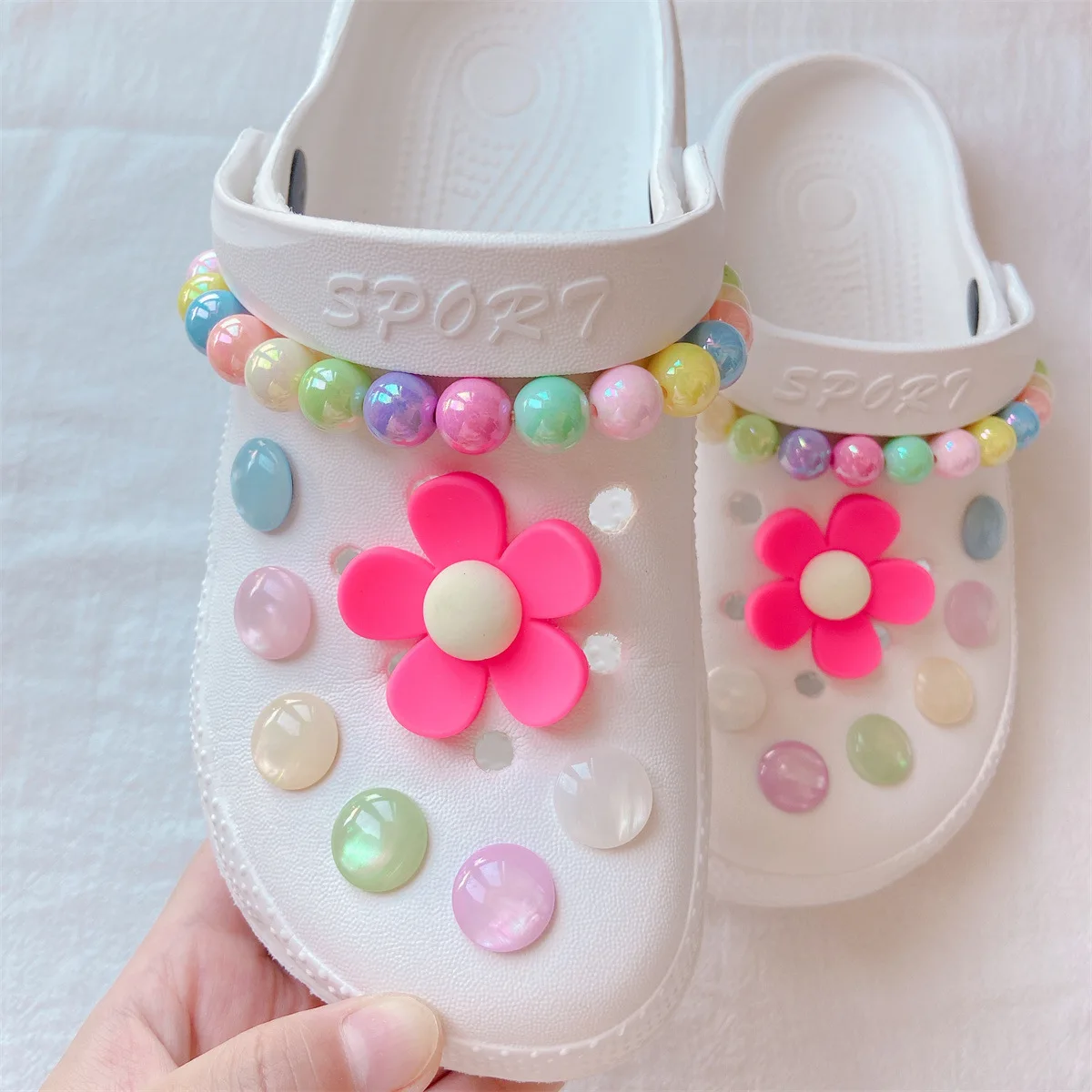 Transparent Designer Charmed Crocs