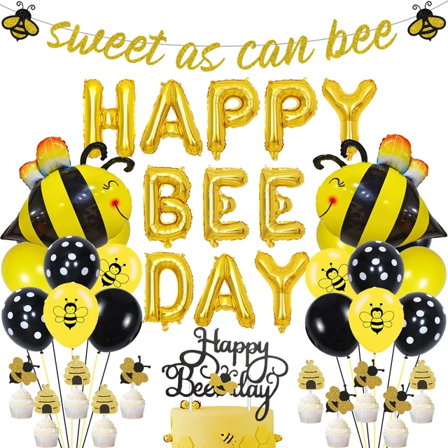 Happy Bee Day Bee Party Decoration Happy Bee Day Banner, Bumble Bee Party  Decoration, Bee Birthday Party, First Birthday 