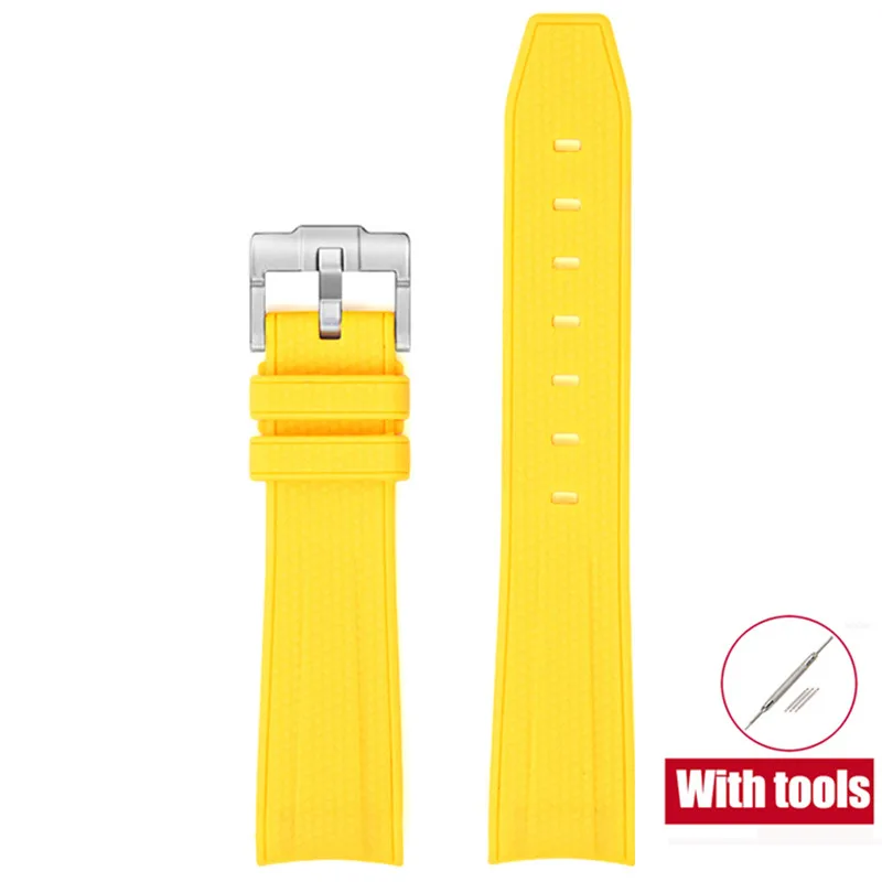 20mm Premium Diving Strap - Arc Curved End TPU Rubber Bracelet with Watch Band Tools