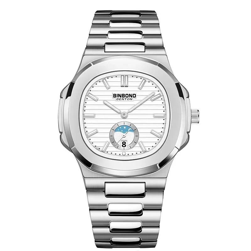BINBOND Luxury Luminous Stainless Steel Men's Quartz Watch - Waterproof and Stylish