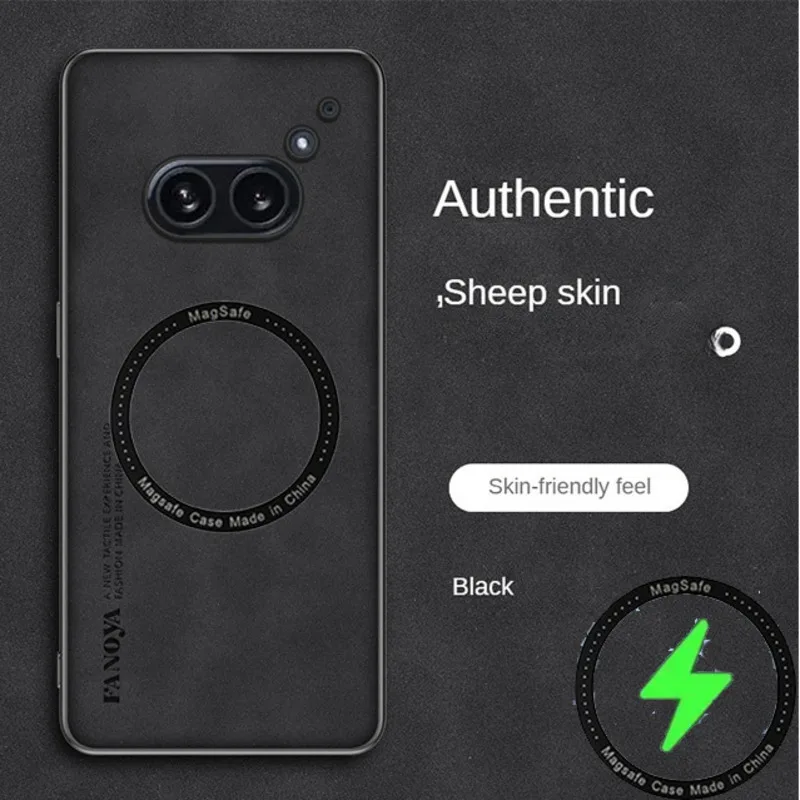 

Funda For Nothing Phone 2a 6.7" Phone Case Magnetic Shockproof sheep Leather Magsafe Case for Nothing Phone 2a two a