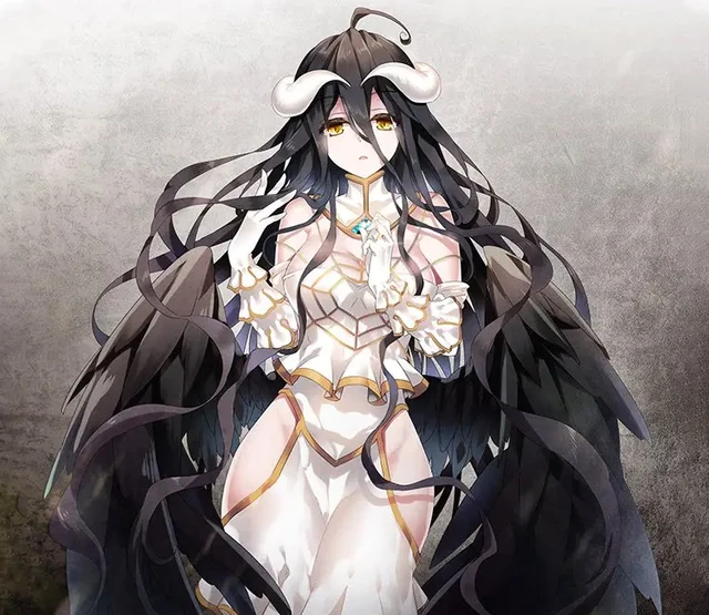 Anime overlord temporada 4 albedo cosplay peruca roxo cabelo longo branco  headwear misericordioso puro-branco diabo