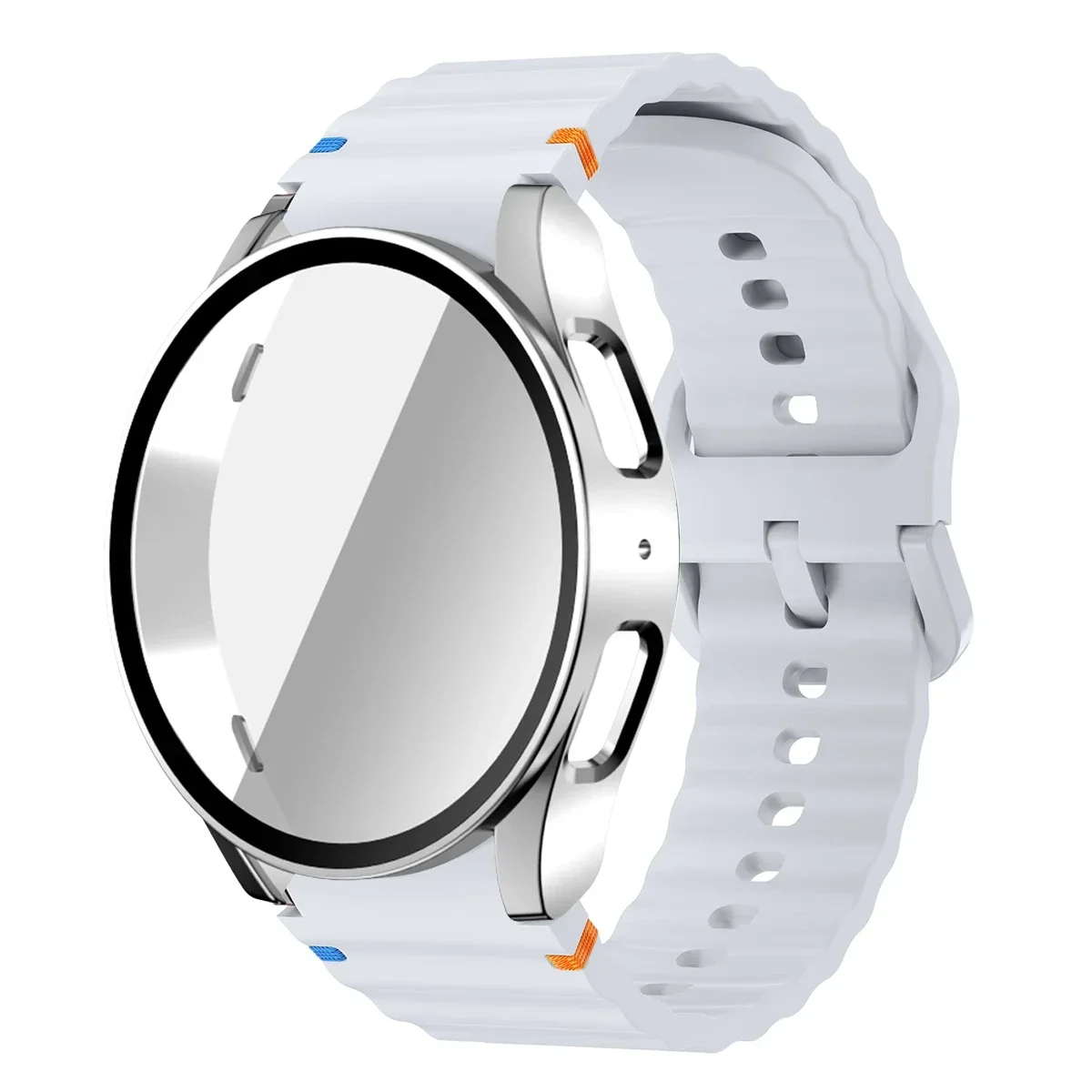 Enhanced Silicone Band and Bumper Case with Tempered Glass Screen Protector