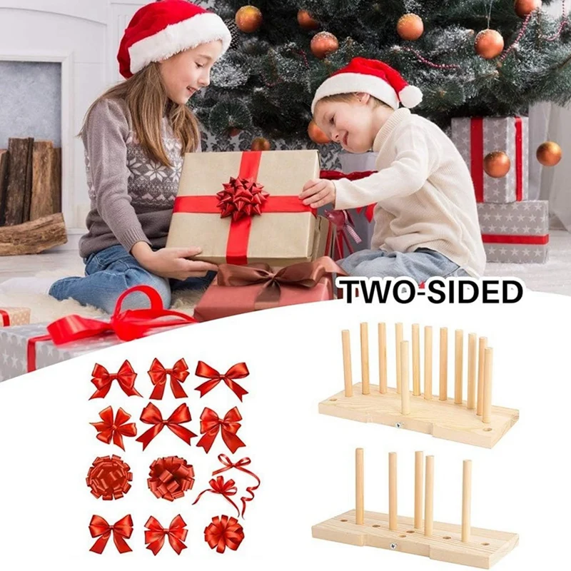 N84R-Wooden Wreath Bow Maker Tool With Size, Portable Bow Tie Machine For Bows On Any Occasion