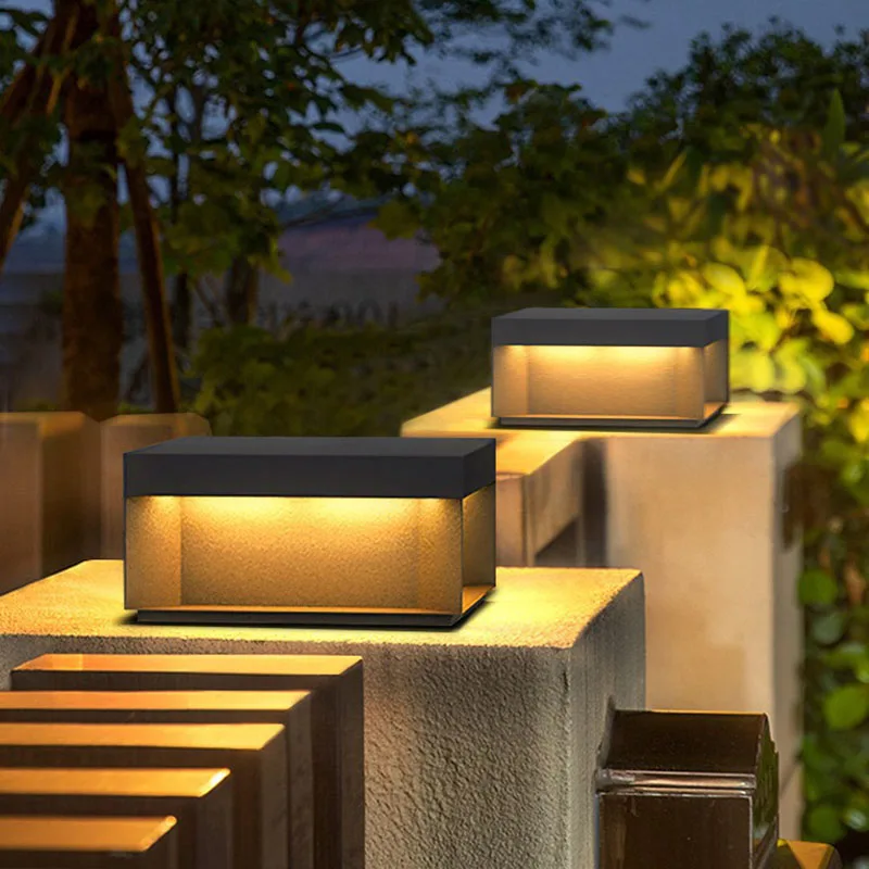 Outdoor Luxury IP65 Waterproof Square LED  Lawn Light 85-265V Landscape Street Lamp For Villa Door Post Garden Decoration