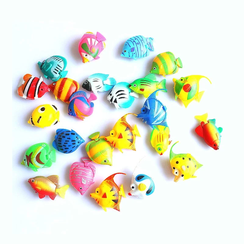

10PCS Artificial Ocean Tropical Fish Aquarium Ornament Decorations Plastic Floating Fishes for Fish Tank Decorations
