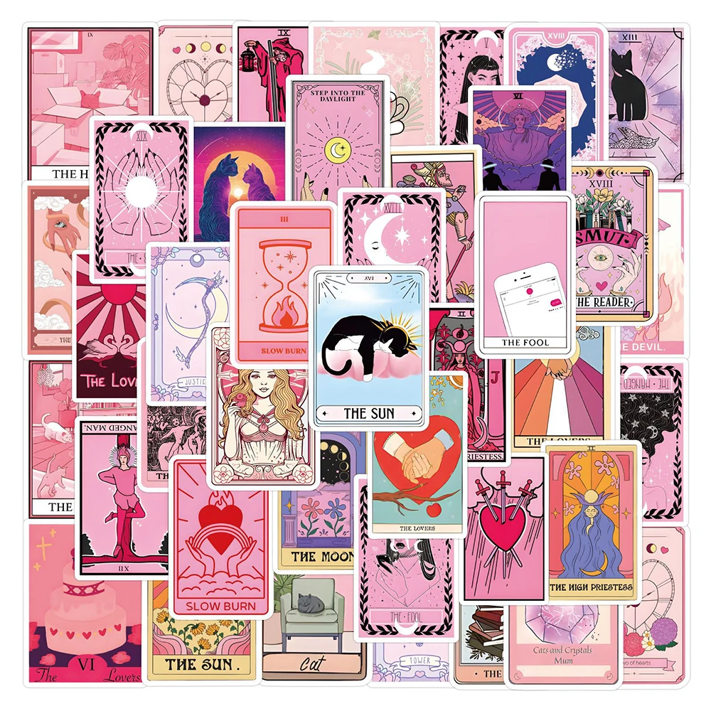 

10/30/50/110pcs Cute Cartoon Pink Tarot Graffiti Stickers Decals Laptop Phone Luggage Fridge Suitcase Decoration Sticker Kid Toy