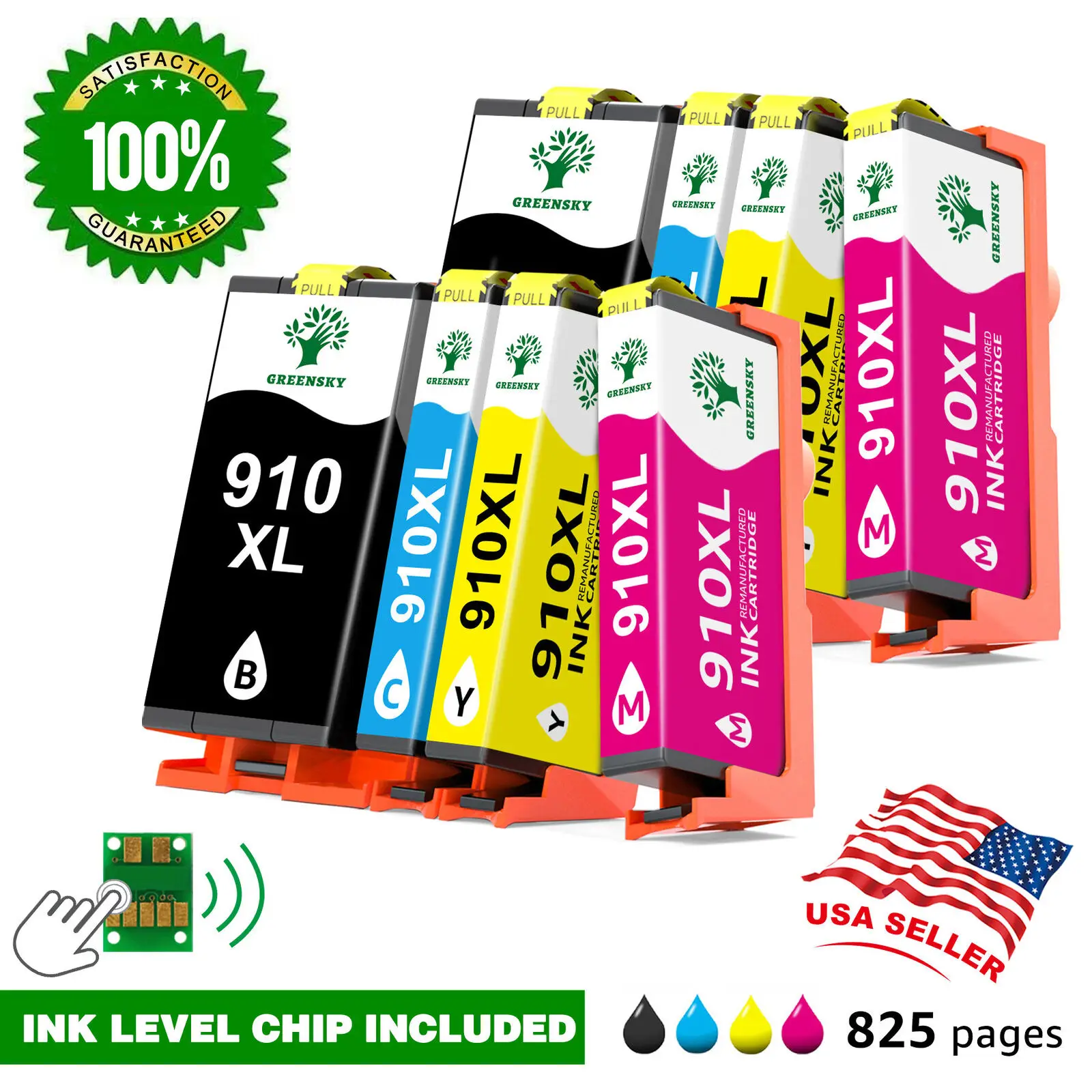 

8PK 910XL Ink Cartridges for HP OfficeJet Pro 8010 8015 8012 8020 8028 8030 8025