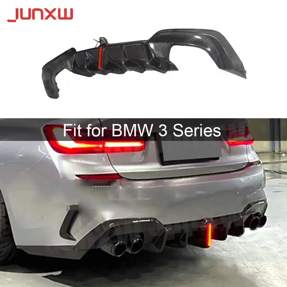 

Carbon Fiber Rear Bumper Spoiler Lip With LED Light BodyKits Car Styling for BMW G20 G28 M Sport M340i 2020 2021 2022 Rear Lip