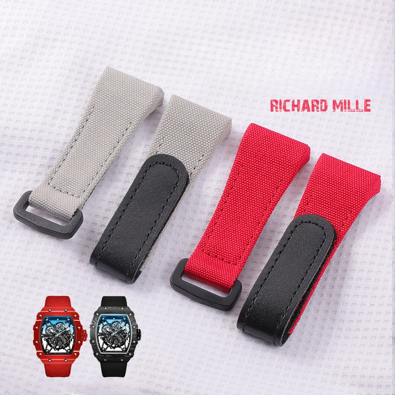 Per Richard Mille 25Mm Accessori Per Maglieria Ad Alta Densità Tela Intrecciata Di Alta Qualità Pelle Bovina Rm50 53 Con Cinturino Per Attrezzi