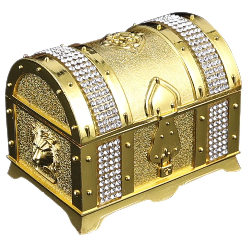 Jewelry Box Small Treasure Chest Metal Jewelry Trinket Box Decorative Jewelry Case for Rings Necklace Earrings