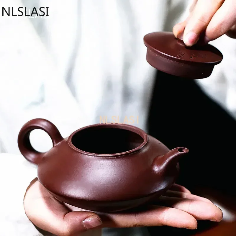NLSLASI Chinese Yixing teapot zisha tea pot Raw ore Purple mud teapot handmade purple clay customized gifts authentic 190ml