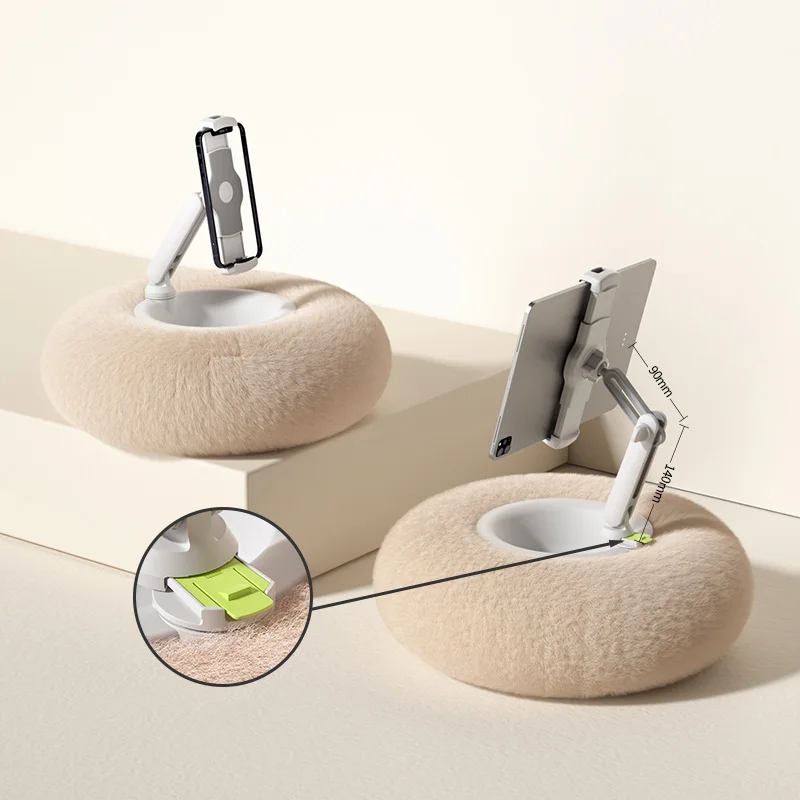 Suporte para Tablet em Tecido Macio Altura Ajustável Lavável Celular Ipad para Assistir Vídeo na Cama Sofá Lap - Imagem 2