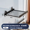 Multifunctional Folding Wall-mounted Clothes Drying Net With Suction Cup Retractable Punch-free Balcony Shelves Hanger Net 4