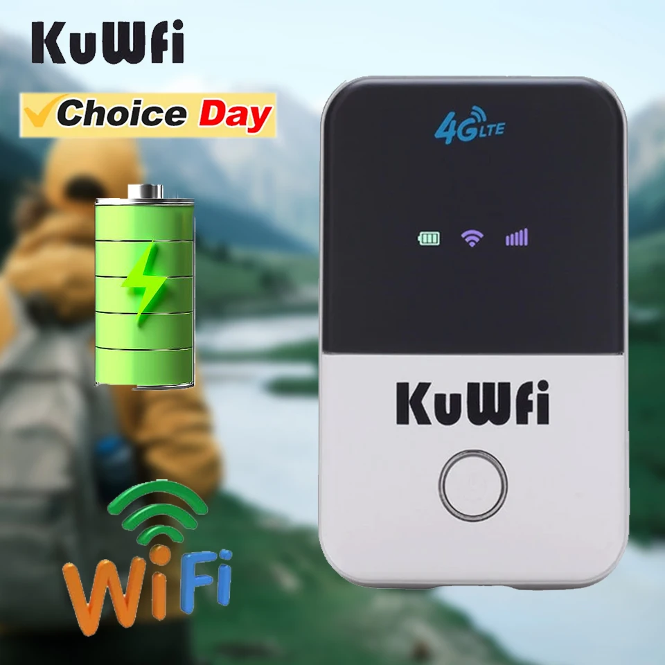 Kuwfi 4G Mini Router Mobile Wireless 4G Lte Router Modem Di Segnale Wi-Fi Protable Router 4G Batteria Integrata Da 2100Mah Slot Per Scheda Sim