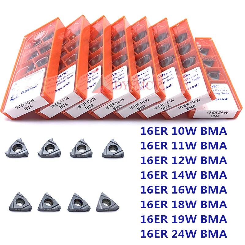 

10pcs 16ER 16IR 8W 9W 10W 11W 12W 14W 16W 18W 19W 20W BMA Carmex Carbide Inserts Lathe Turning CNC Thread Blade Tool Free Ship