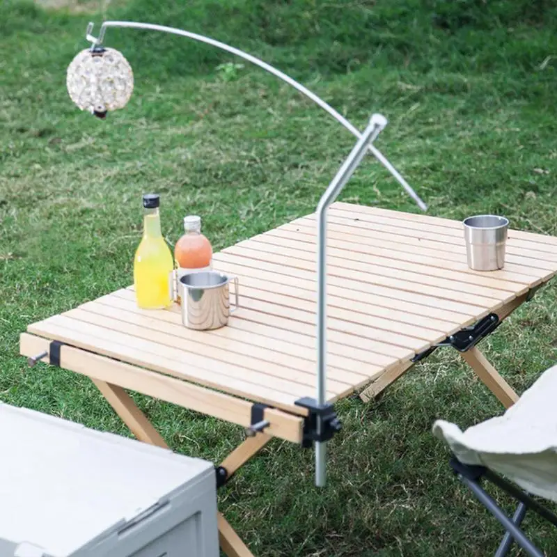 Camping Tabletop Light Stand Aluminum Alloy Curved Light Stand Portable Picnic Pole Lighting Rack Bracket camp Accessory