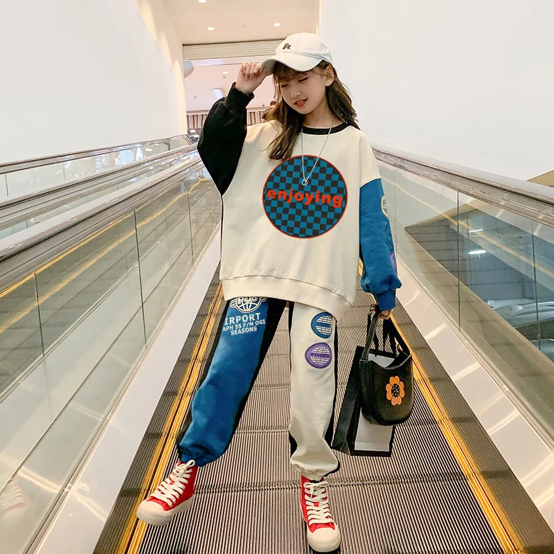

Girls /Boys Suit Sweatshirts +Pants Cotton 2Pcs/Sets 2022 New Spring Autumn Thicken Teenager Warm Kid Outdoor Children Clothing