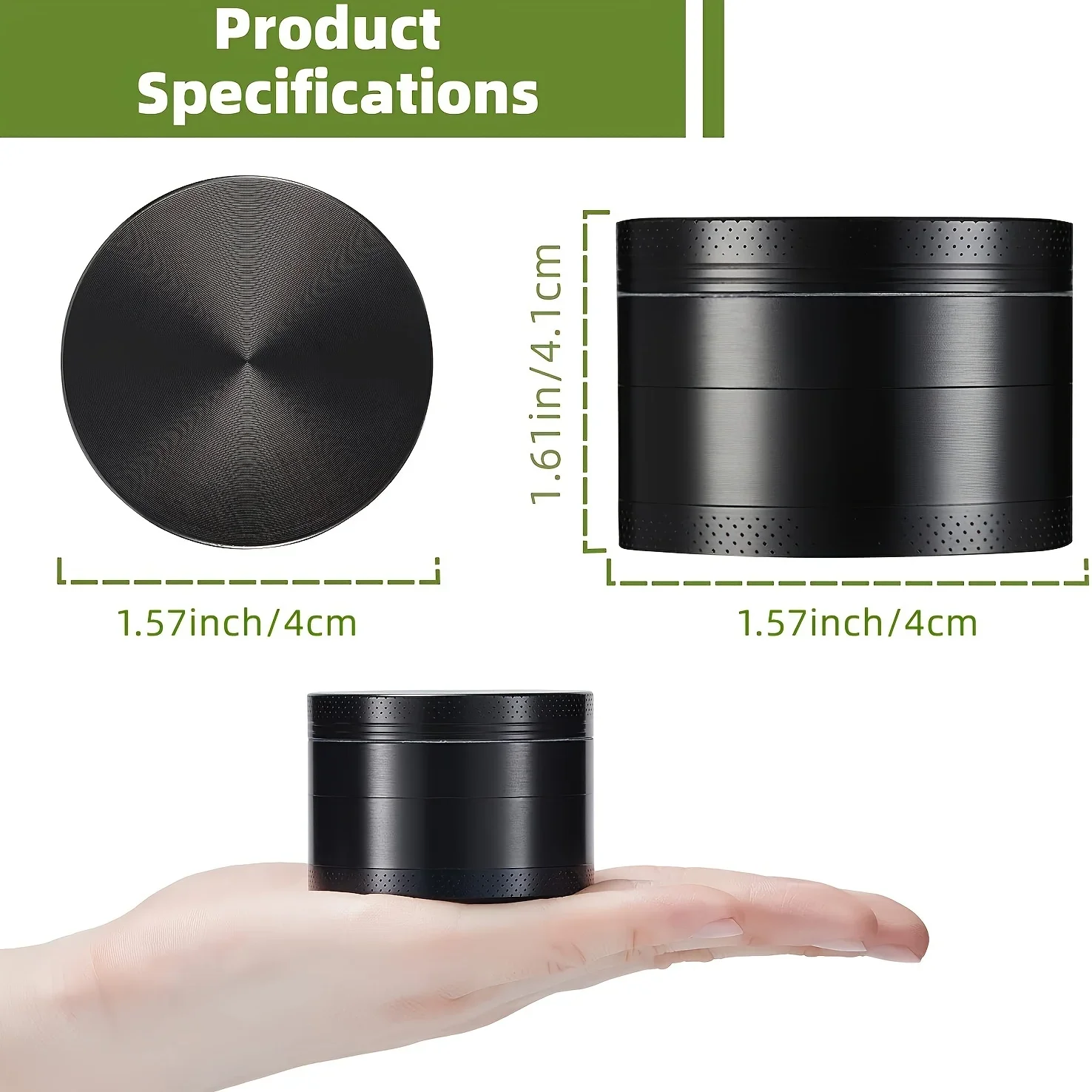 40mm 4-Layer Aluminum Herbal Herb Tobacco Grinders for Smoking Metal Tobacco Cutting Pipe Accessories Pipes Herb Mills