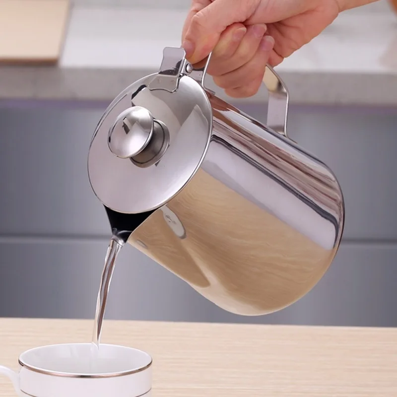 Stainless Steel Milk Frothing Pitcher with Lids Coffee Maker Hand Brewing Pot Long-spout Fine Mouth Kettle Drip Kettle