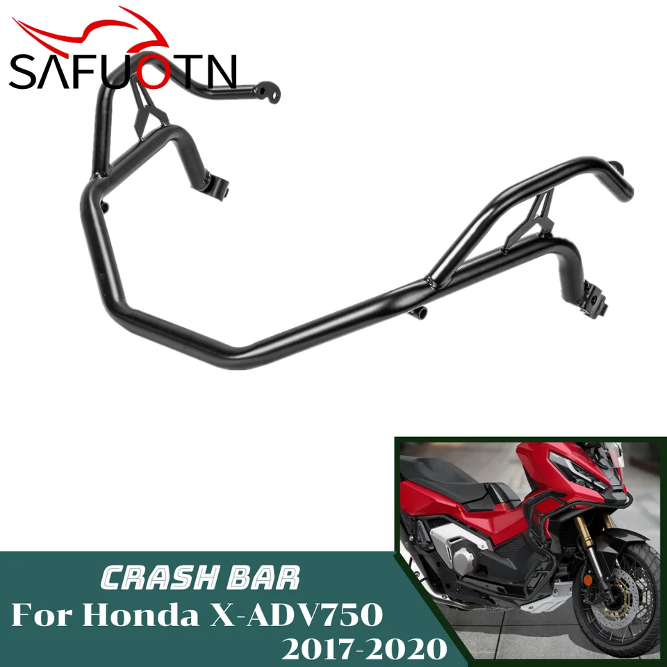 Worldmotop Highway Crash Bar Engine Guard For Honda X-ADV 750 (2021-2022) - Black Tubular Steel Protection