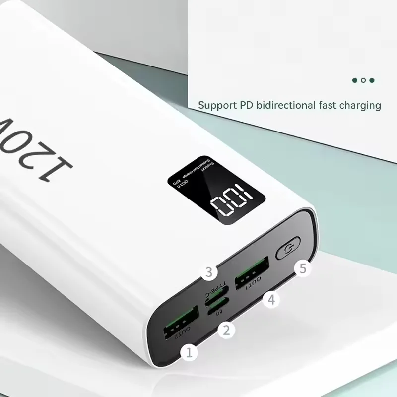 120W Power Bank 50000mAh High Capacity Fast Charging Powerbank Portable Battery Charger For Xiaomi  iPhone Samsung Hot Sale 6
