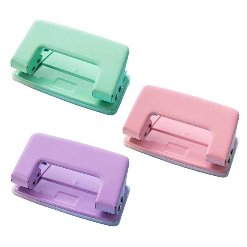 

2-Hole Puncher Paper Tool Round Hole Puncher Non-slip Handle 10 Sheets Capacity Office Supplies for DIY Binding