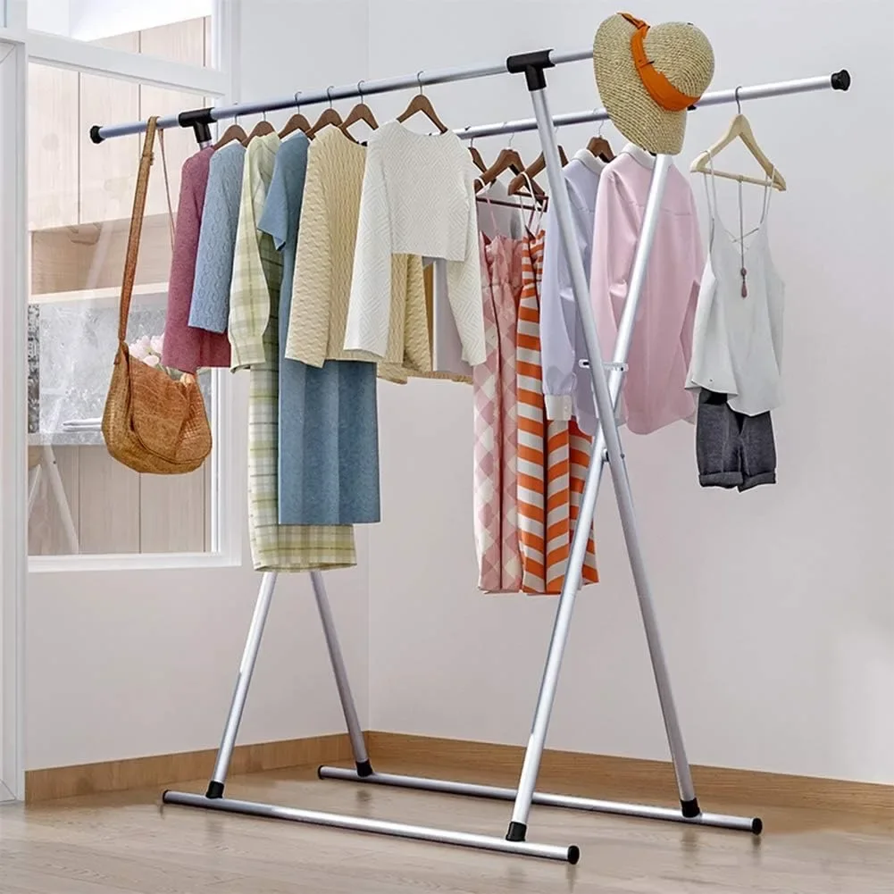 Clothes Drying Rack Telescopic Folding Drying Rack Multi-Functional Laundry Clothes Dryer for Indoor Outdoor