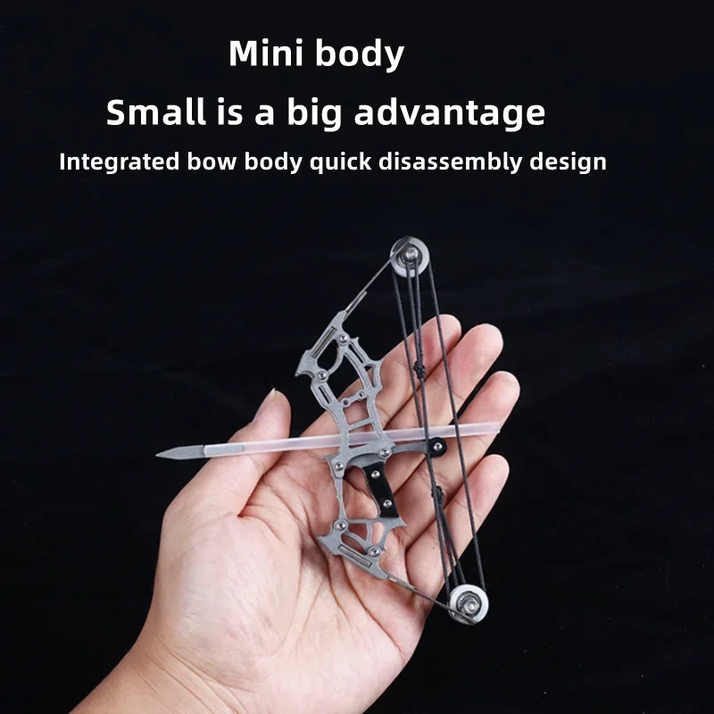 Mini Compound Bow Short Axis Triangle Archery Powerful Stainless Steel Creativity Outdoor Sports Arrow Shooting