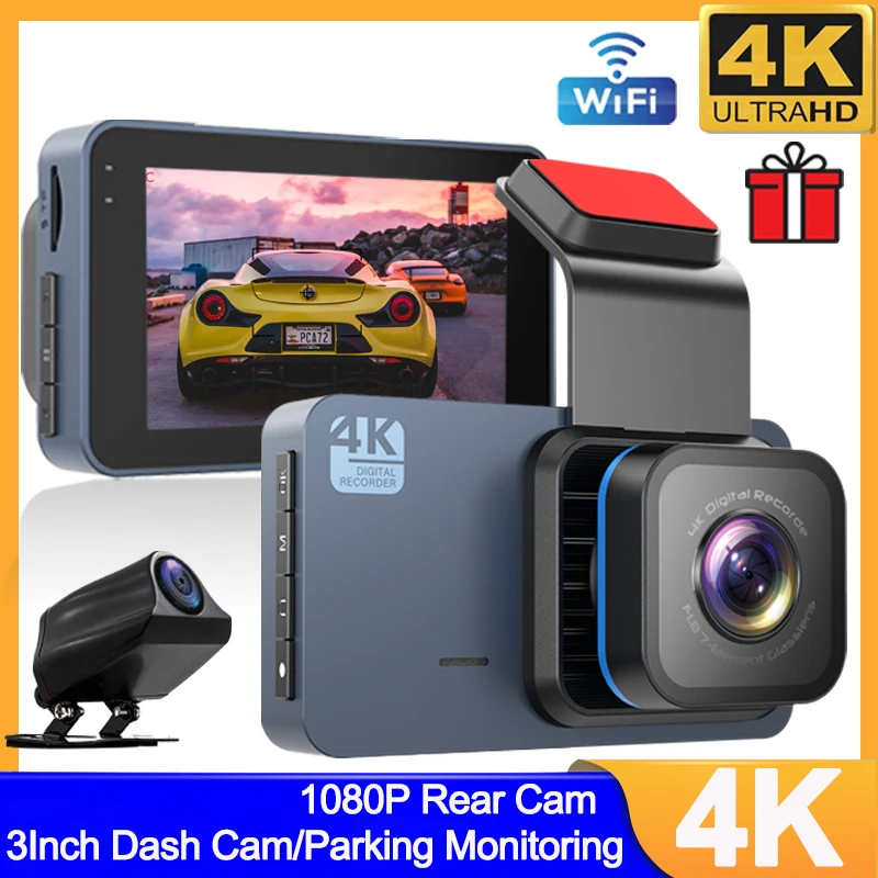4K Dash Cam For Cars Front and Rear view camera for vehicle WiFi car camera  Reverse image car accsesories Car DVR Dashcam - AliExpress